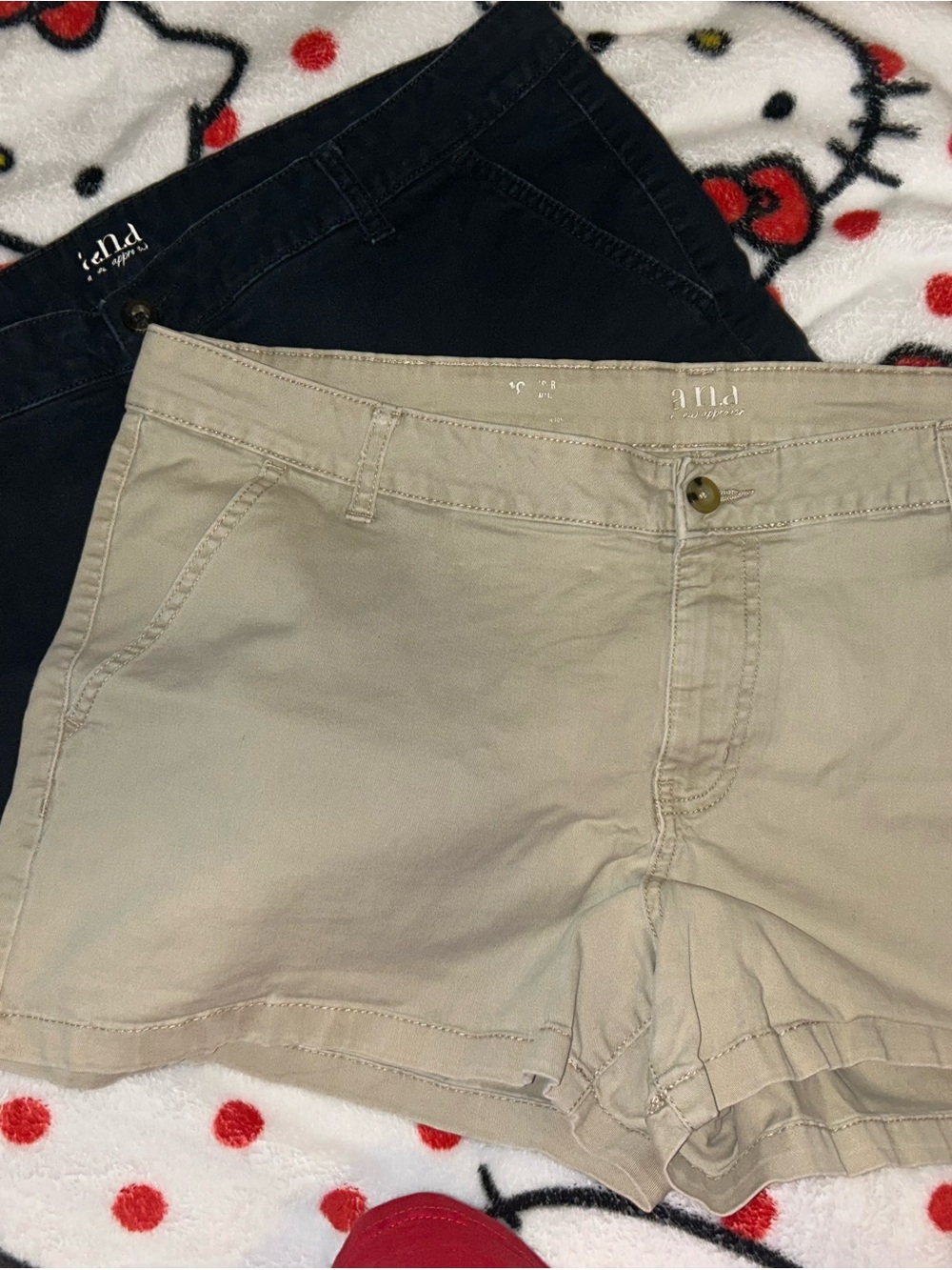 a.n.a Khaki and Navy Cotton Chino Shorts Duo